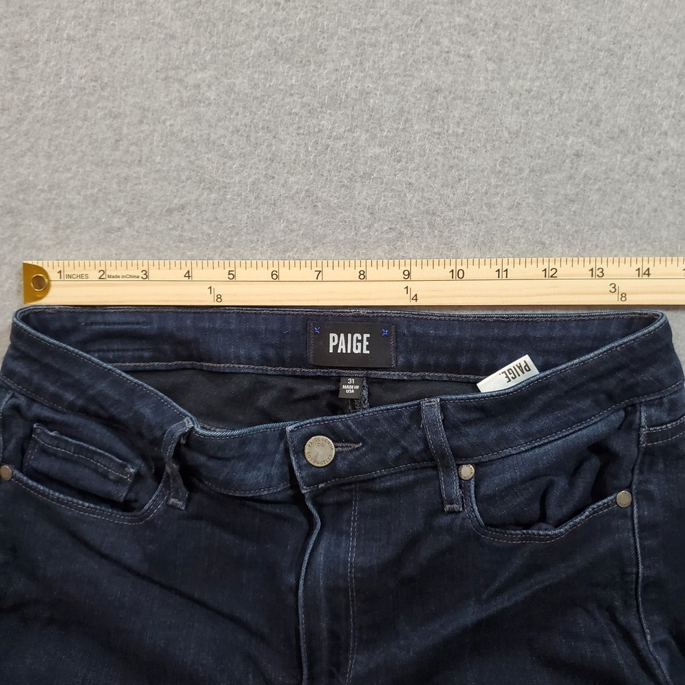 Paige Jeans Womens 31 Blue Denim High Rise Manhattan Bootcut - Picture 3 of 11